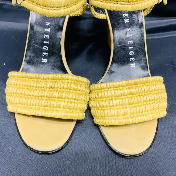 Walter Steiger Tan Woven Ankle Strap Sandals - Picture 3 of 10